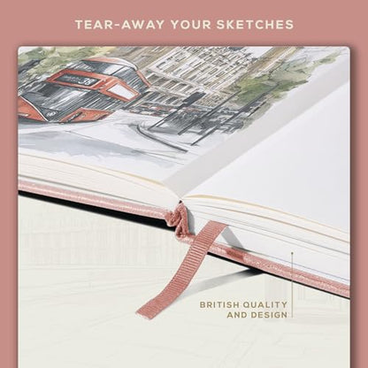 Beechmore Books A4 8.5x11 Mixed Media Sketchbook 300 GSM/140lb - color: Rose Wood, size: A4 - 8.5" x 11.5" Large