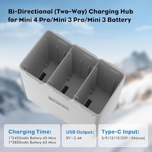 Intelligent Bi-Directional Battery Charging Hub for DJI Mini 4 Pro