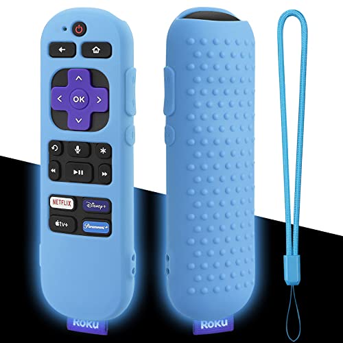 Glowing Blue Remote Cover for Roku Voice Remote (Official) Control RCA1R - color: Glow Blue