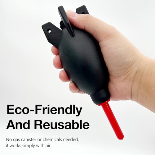 Rocket-Style Rubber Air Blower Dust Cleaner for DSLR Camera, Lens, and Keyboard – Red Duster