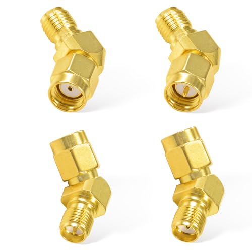 Superbat FPV Drone Goggles Antenna Adapter SMA to RP-SMA 45 Degree Adapter Connector Kit 4-Pack for FPV Antenna Race/Quadcopter Fatshark Goggles WiFi Antenna Extension Cable - size: sma to rpsma 45 degree