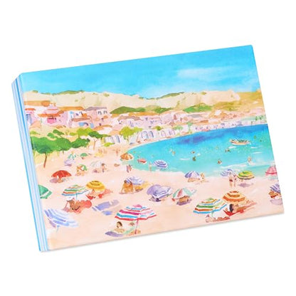 Papyrus 14-Count All-Occasion Blank Stationery Note Set, Watercolor Beach Scene - color: FSC STUDIO BL BEACH SCENE