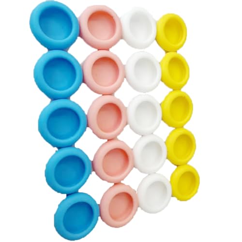 20 PCS Controller Thumbstick Caps Cover Replacement Silicone Touch Controller Rocker Cover for S-W-I-T-C-H/Lite/NS/OLED (Yellow/Pink/White/Blue)