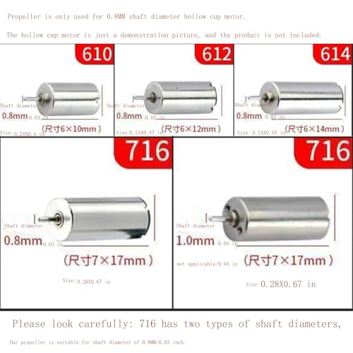 Mini quadcopter propeller, remote control aircraft propeller, mini propeller suitable for small and medium-sized unmanned aerial vehicles, 20 propeller props, 35, 37, 42, 46 mm, etc. (42mm/1.65in（黑色）)