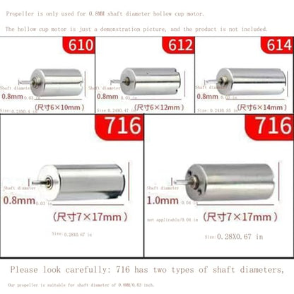 Mini quadcopter propeller, remote control aircraft propeller, mini propeller suitable for small and medium-sized unmanned aerial vehicles, 20 propeller props, 35, 37, 42, 46 mm, etc. (42mm/1.65in（黑色）)