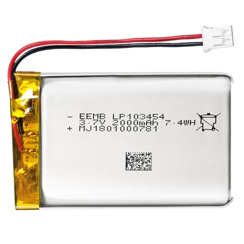 EEMB 3.7V 103454 2000mAh Lipo Battery Rechargeable JST 2.0mm 1-Pack - size: 103454(2000mAh) 1pcs
