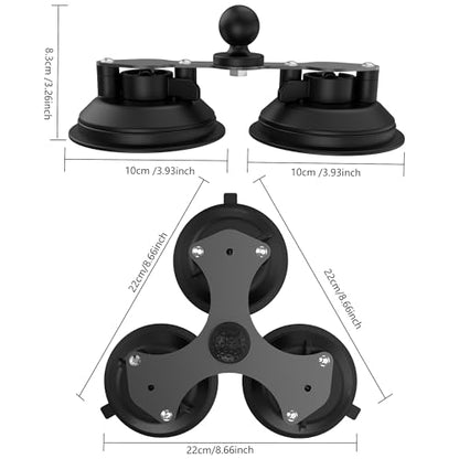 Five Suction Car Mount for Insta360 X6 with Locking Invisible Selfie Stick