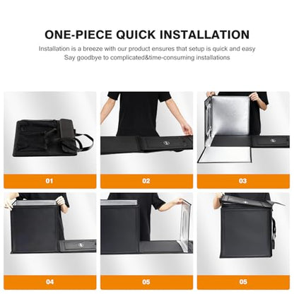 Light Box Photography 20"x20" with 160LED Lights and 4 Color Backdrops Photo Box with Lights, Foldable Light Box with Adjustable Brightness, 3000-6500K Dimmable Portable Picture Box Shooting - size: 20" with 3000-6500K