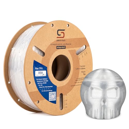 Siraya Tech Flex TPU 85A 3D Printer Filament, ISO 10993 Tested, Clear, 1kg - color: Tpu 85a Clear