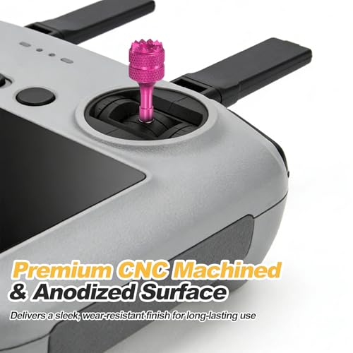 MECCANIXITY 2 Set Aluminum Controller Stick, Replacement Joystick Remote Controller Joystick Stick for Mini4 Pro Air3S Drone Remote Accessories, Fuchsia - color: Fuchsia