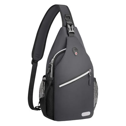 MOSISO Small Sling Bag for Men, Crossbody Shoulder Chest Daypack Bag - color: Space Gray