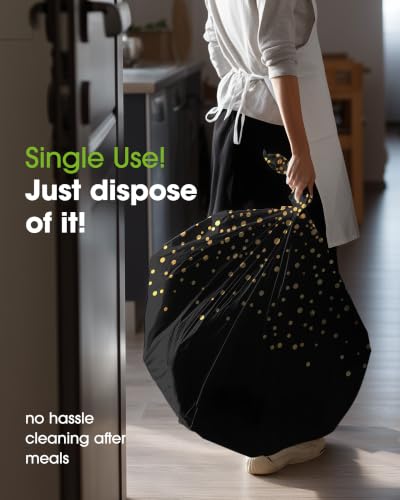Pureegg Plastic Table Cloth Disposable 6 Pack, 54 x 108 Inch, Black Gold - color: Black and Gold, size: 54" X 108" Rectangle