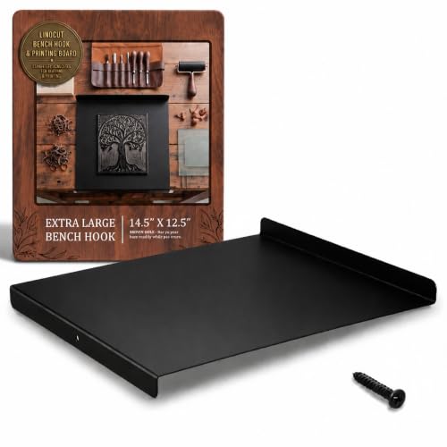 ElaraBerry 14.5 x 12.5'' XL Metal Bench Hook Inking Plate Printmaking Tool