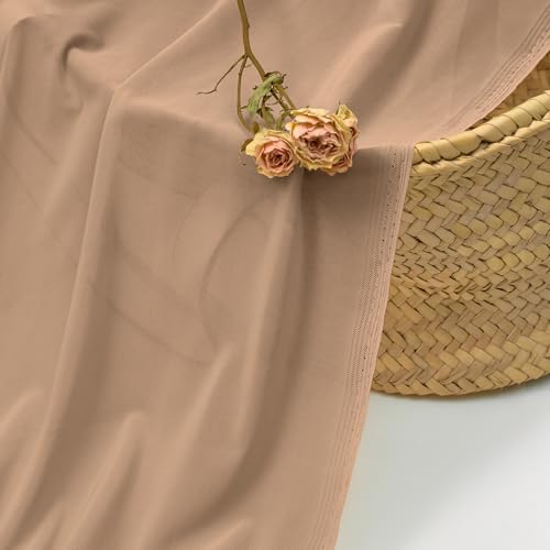 Horbaunal 4-Way Stretch Mesh Fabric by The Yard, Dark Nude 2 Yard - color: Dark Nude, size: 2 Yards