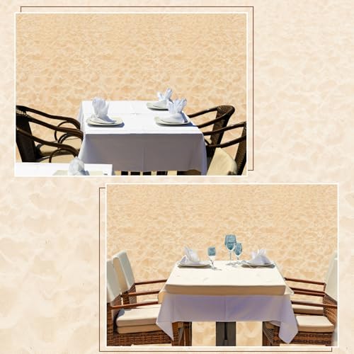 Oudain 54 Inch x 100 ft Beach Sand Tablecloth Roll with Cutter Box - style: Beach Gold