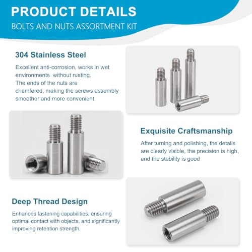 M2x3+4mm Standoff Extension Posts Screws Stainless Steel 12 Pcs - size: M2x3+4mm