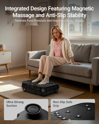 Vibration Plate Exercise Machine Vibrate Platform Full Body Skaking Fitness - color: Black