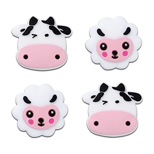 PERFECTSIGHT Cute Sheep Cow Thumb Grips, for Nintendo Switch, Switch OLED, Switch Lite, Thumbstick Grip Covers, 4PCS Joystick Caps, Soft Silicone Analog Stick Button Covers for NS Joycon Controller - color: Cow and Sheep