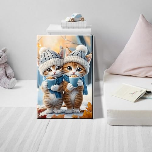 ATDMS Paint by Numbers Kits for Adults, Cats Paint by Number with Frame - color: Cute Cats 229
