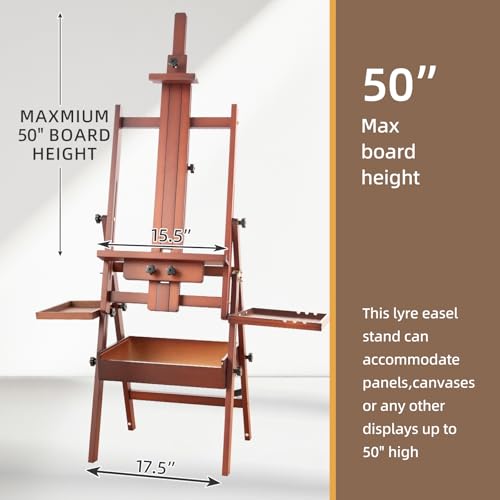 Horizontal Beechwood Studio Easel with Drawer and Palettes, Walnut - style: Horizontal Walnut