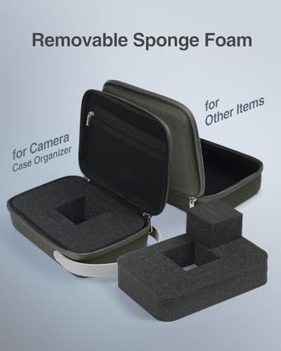 Luxtude Hard EVA Case with Foam, Hard EVA Shockproof Camera Organizer Case - color: Green, size: Small