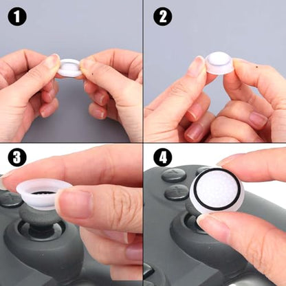 4pcs Thumb Grips Joystick Cap Cover for PS5 PS4 Xbox Series X/S Controller - color: white