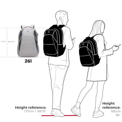 Swissdigital Design Large Business Laptop Backpack with Smart USB Charging Port Travel Backpack Fits 15.6 inches laptops - color: Mauve Grey
