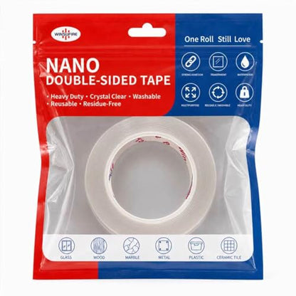 Nano Double-Sided Mounting Tape, Multipurpose Removable AdhesiveTape for Carpet Mats,Paste Items,Photos Frames,Craft Wall Mounting，1 inch, 10FT