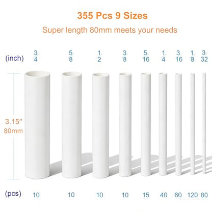 Heat Shrink Tubing Kit 355pcs Shrink Wrap Tube Waterproof Connectors - size: 355pcs White