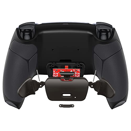 eXtremeRate Black Real Metal Buttons RMB RISE V3 Remap Kit for PS5 Controller BDM-030 040 050, Rubberized Grip Bottom Shell Upgraded Programable Back Buttons Set for PS5 Controller - NO Controller - color: Black