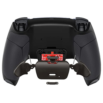 eXtremeRate Black Real Metal Buttons RMB RISE V3 Remap Kit for PS5 Controller BDM-030 040 050, Rubberized Grip Bottom Shell Upgraded Programable Back Buttons Set for PS5 Controller - NO Controller - color: Black
