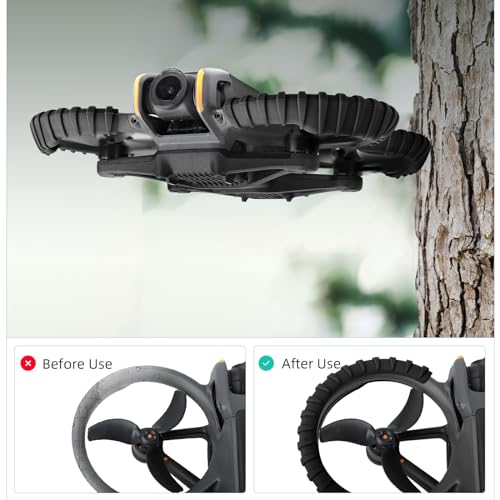 Avata 2 Propeller Guard Protector, Anti-Collision Prop Bumper Silicone Protective Cover Ring for DJI Avata 2 Accessories - color: Black