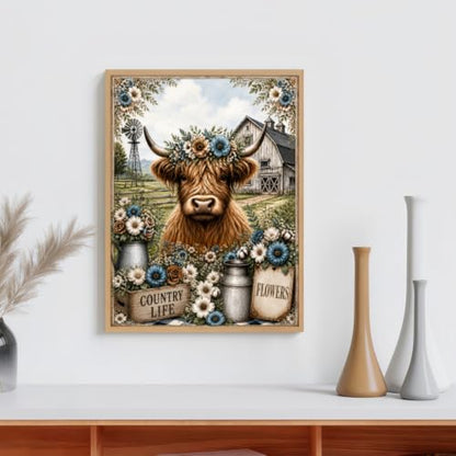 Diamond Painting Kit for Adults,Cow 5D Diamond Art Kits - color: KM1312-1