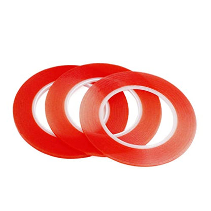 3pcs (2mm 3mm 5mm x 25M) Clear Double Sided Strong Adhesive Tape - size: 3pcs (2mm+3mm+5mm)