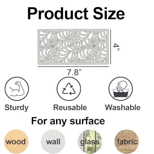 Stencils for Crafts Reusable Art Stencils for Painting 8"x4" - style: Floral