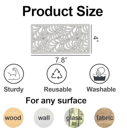 Stencils for Crafts Reusable Art Stencils for Painting 8"x4" - style: Floral