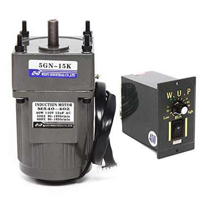 0-90RPM 40W 15K Variable Speed Gear Reduction Motor with Speed Controller - color: 15K 40W