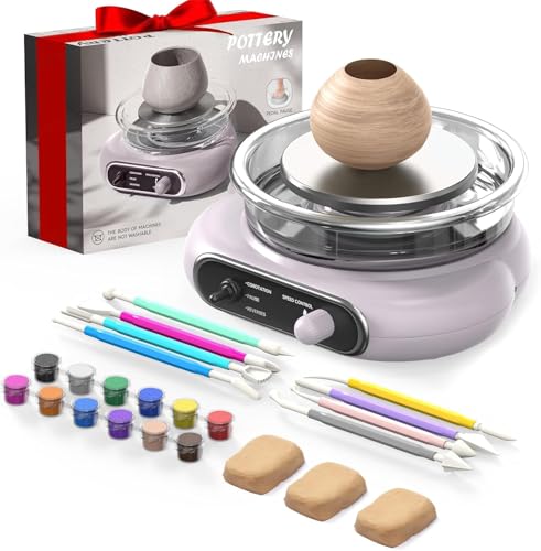 Alldeer Mini Pottery Wheel for Kids Teens Girls Beginners - color: purple