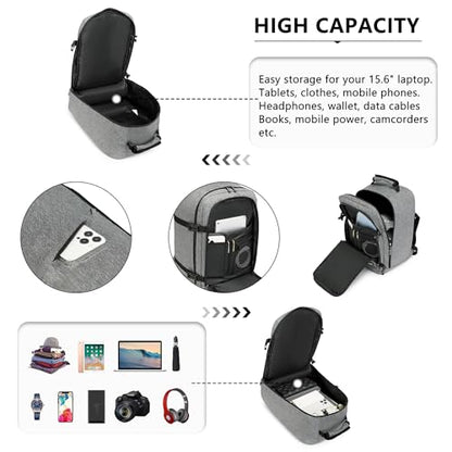 Kono Travel Backpack Airline Approved Under Seat Personal Item Bag - color: Grey, size: Small