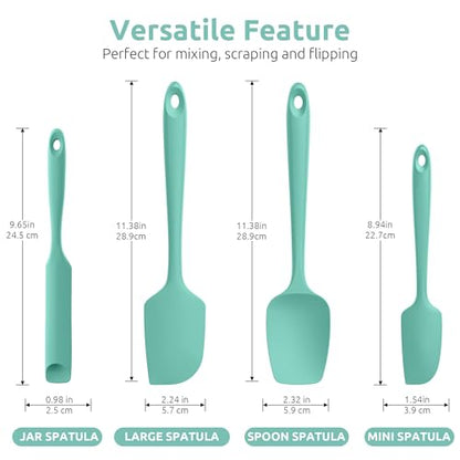 U-Taste 600ºF Heat Resistant Silicone Spatulas for Cooking, 4Pcs/Aqua Sky - color: AquaSky
