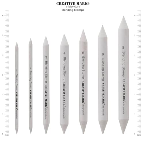 Creative Mark Blending Stumps - Solid Double-Ended Blending Stumps for Blending Charcoal, Pencils, Pastels, and More! - [Size # 2-12 Count] - size: Size # 2 - 12 Pack