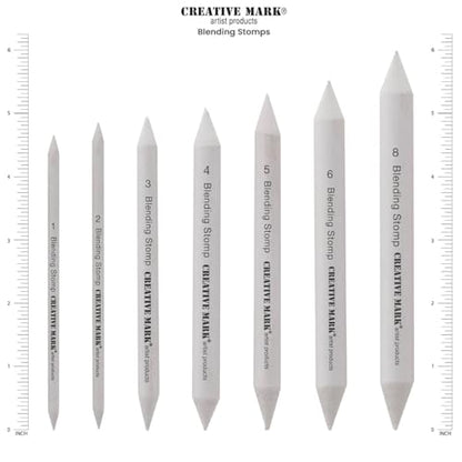 Creative Mark Blending Stumps - Solid Double-Ended Blending Stumps for Blending Charcoal, Pencils, Pastels, and More! - [Size # 2-12 Count] - size: Size # 2 - 12 Pack