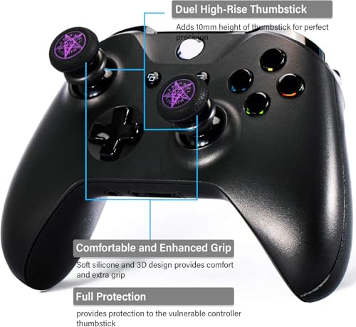 FPS Thumbstick Extender Rubber Silicone Grip Cover 2 Sets for Xbox Series X/S & Xbox One Controller(Demon Summon) - color: 2