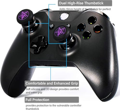 FPS Thumbstick Extender Rubber Silicone Grip Cover 2 Sets for Xbox Series X/S & Xbox One Controller(Demon Summon) - color: 2