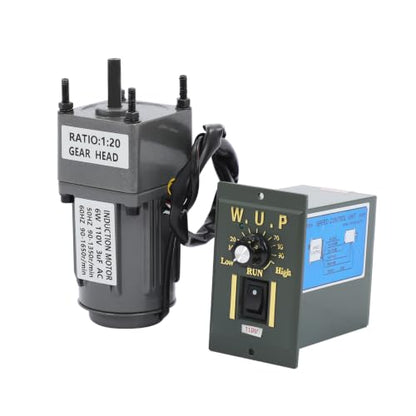 6W 20K 0-1400rpm AC Electric Gear Reduction Motor with Speed Controller - color: 6W 20K