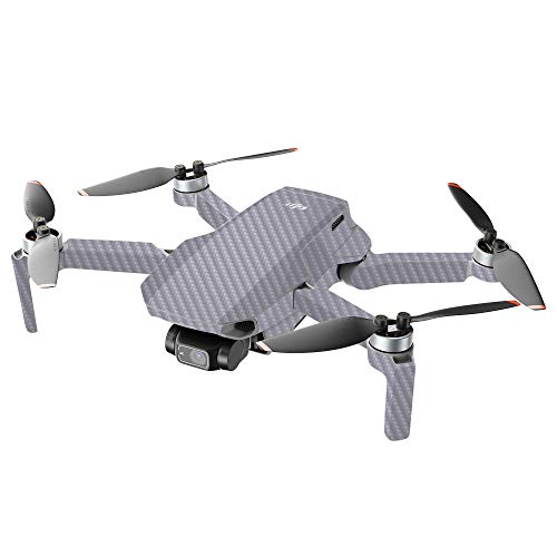 MIGHTY SKINS Carbon Fiber Compatible with DJI Mini 2 Portable Drone - Solid Gray | Protective, Durable Textured Carbon Fiber Finish | Easy to Apply and Change Styles | Made in The USA - color: Gray