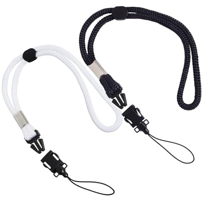 2 Pack Camera & Cell Phone Wrist Strap (Lanyard Style) Adjustable with Quick-Release. (Black & White Set) - color: Black and White Wrist Strap
