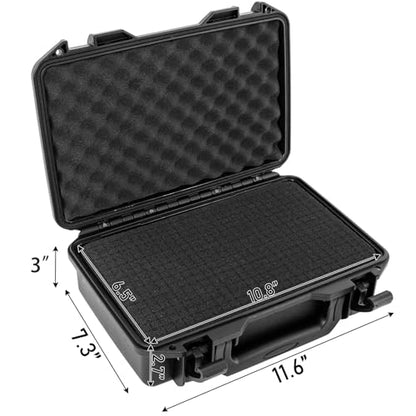 TORIBIO Hard Carrying Case with Foam,Shockproof Storage Box 10.8"x6.5"x2.7" - size: 10.8"x6.5"x2.7"