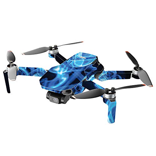MIGHTY SKINS Compatible with DJI Mini 2 Portable Drone - Blue Flames | Protective, Durable, and Unique Vinyl Decal wrap Cover | Easy to Apply, Remove, and Change Styles | Made in The USA - color: Blue Flames