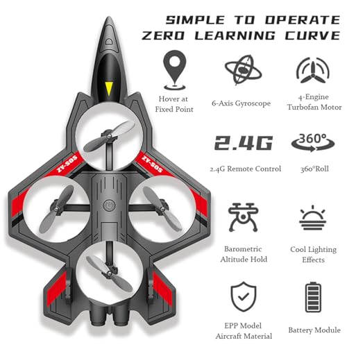 RC Plane, Plastic Remote Control Airplane for Hobbyists Beginners - color: Gray